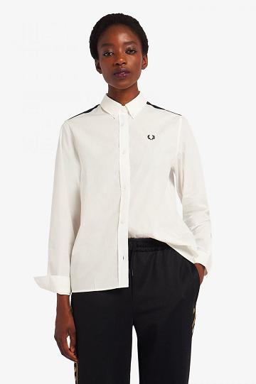 Fred Perry Tartan Panel Naisten Paidat Valkoinen | FI 1064KORI